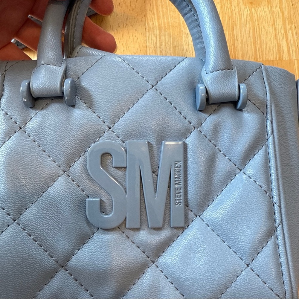 Steve Madden Light Blue Quilted Satchel
